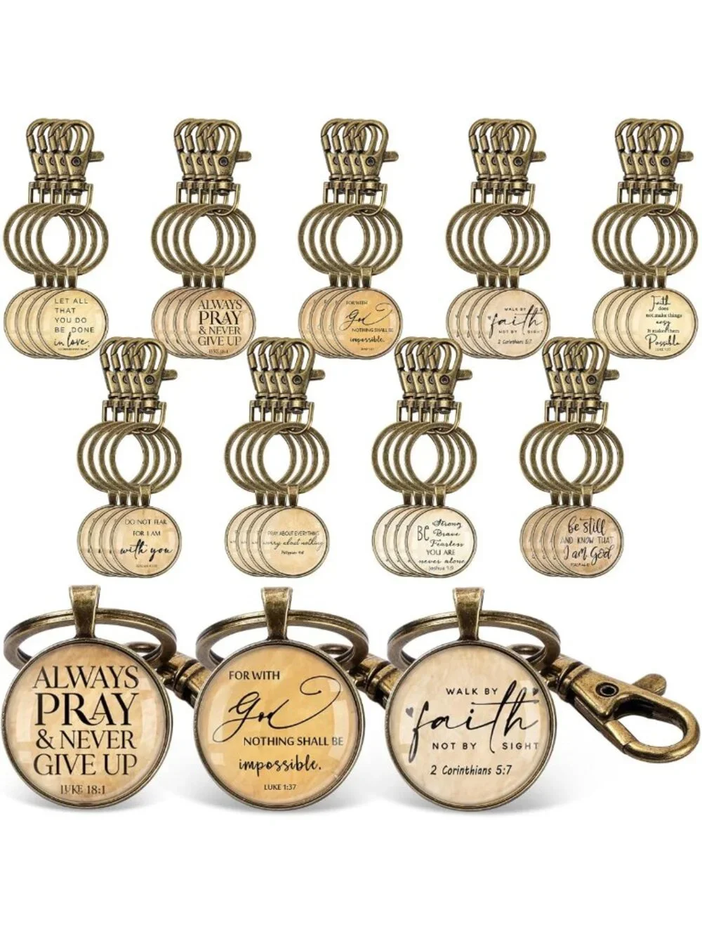 Religious Christian Keychain with Bible Verse - Bulk Purchase for Gifts & Events